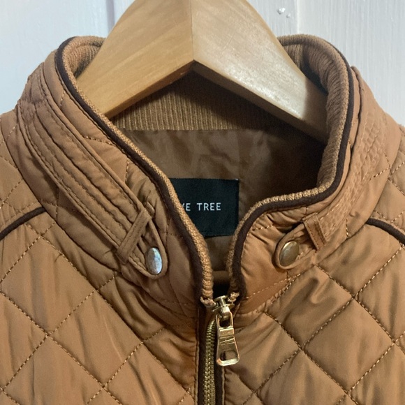 Love Tree Brown Quilted Puffer Jacket with Stand-Up Collar - Picture 3 of 10